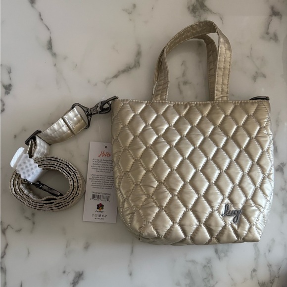 NWT LUG tip toe tote bag champagne gold - Picture 2 of 12